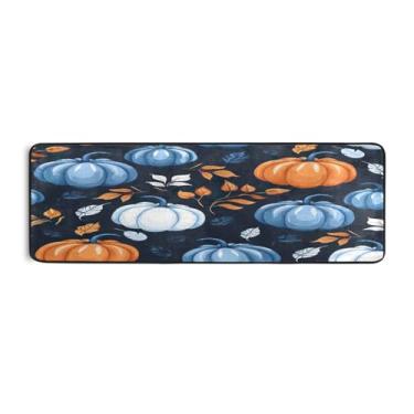 Imagem de Qilmy Tapete de corrida de abóbora colorido de Ação de Graças, 183 x 61 cm, antiderrapante, antifadiga, confortável, tapetes longos, para quarto, sala de estar, banheiro, corredores, entrywa483