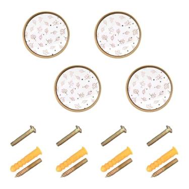 Imagem de Burbuja Puxadores de armário de cozinha Twigs pacote com 4, puxadores de gaveta redondos de 3,5 cm com parafusos para armários de cozinha, quarto, armário