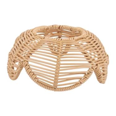 Imagem de Generic Abajur de vime sintético para luminária de chão, modelo boho em formato de lótus, com cúpula trançada para luminária pendente, ideal para cafés, bares
