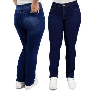Imagem de Calça Jeans Feminina Plus Size ALMIX Kit 2-Feminino