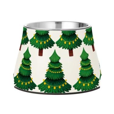 Imagem de Burbuja Tigela de árvore de Natal para cães de aço inoxidável para comida e água, antiderrapante para cães médios e gatos, 590 ml
