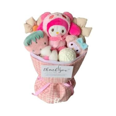 Imagem de Brinquedo De Pelúcia Kawaii Sanrio Kuromi Hellokitty Cinnamoroll Buquê