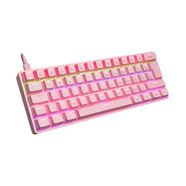 Imagem de Mini Teclado Mecânico Gamer Ziggy TC607 - LED Rainbow - Switch Outemu Red - ABNT - OEXGAME - Rosa