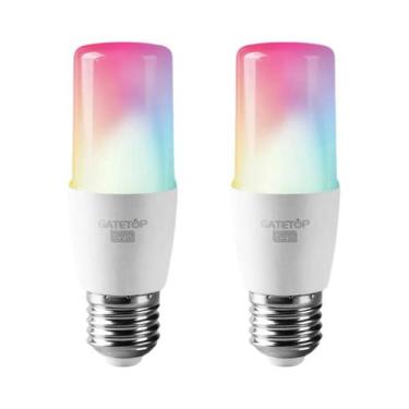 Imagem de Lâmpada LED Inteligente Wifi T37 E27 6W RGBCW WW Tipo Vela Compatível 