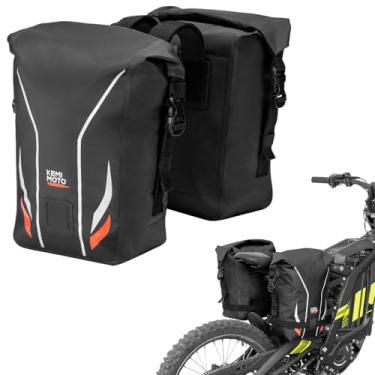 Imagem de KEMIMOTO Alforjes de motocicleta, bolsa de bagagem impermeável com moldura de suporte Surron, cestos de bicicleta compatíveis com Sur-Ron Light Bee X e S X160 X260, 12L