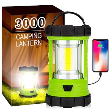 Imagem de LED Camping Lantern, COB Rechargeable Battery Lantern 3000LM, 5 Light Modes, Waterproof Lantern Flashlight, Tent Light for Power Outage, Hurricane, Survival, Hiking (Patent Pending)
