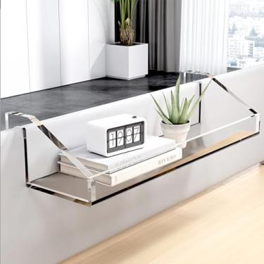 Imagem de LEILINLIFE Organizador de mesa, acessórios de mesa, materiais de escritório, organizadores de espaço de trabalho, suporte de acrílico aberto para pendurar (abertura: 20 mm, comprimento: 300 mm)