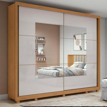 Imagem de Guarda-roupa Casal 100% MDF 2 Portas 6 Gavetas Easy Max Com Espelho e 