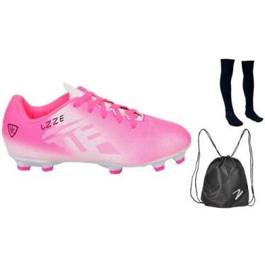 Imagem de Chuteira Campo Adulto Travas Costurada UZ + Meião Mochila - Uzze Sport