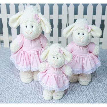 Imagem de Trio de ovelhas amore vestido com lese   - CKD CONFECCOES, Poá rosa co