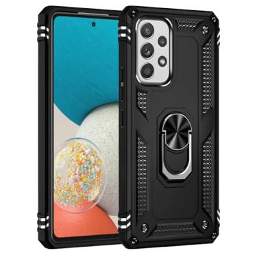 Imagem de Korecase Capa de telefone para Samsung A53 5G com suporte de anel, armadura protetora resistente à prova de choque de grau militar para Galaxy A53 5G capa de corpo inteiro preta