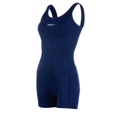 Imagem de Macaquinho, Speedo, Basic, Acquaplus Liso com Alças Retas e Sustentação no Busto, tamanho GG - Azul Escuro