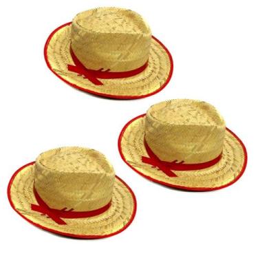 Imagem de Kit Chapéu De Palha Malandrinho Festa Junina 3 peças - Maza