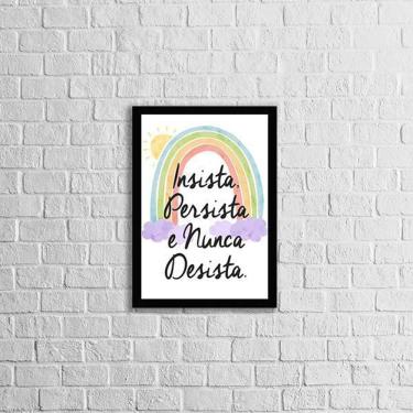 Imagem de Quadro Insista, Persista E Nunca Desista 24X18Cm