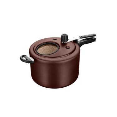 Imagem de Panela De Pressão Antiaderente Com Visor 8,0 Litros MTA, Chocolate