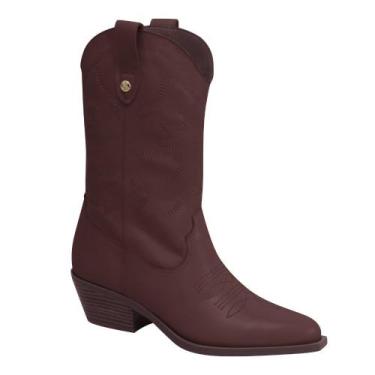 Imagem de Bota Bottero Western Cano Médio Couro Feminino, 36, Marrom