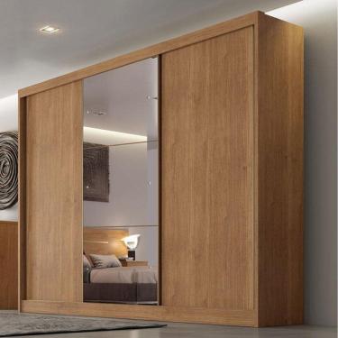 Imagem de Guarda Roupa Casal Ambiente Duna 3 Portas 4 Gavetas Cumaru 23 Com Espelho - Novo Horizonte