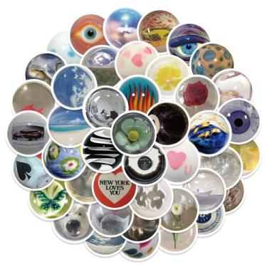 Imagem de Adesivos de miçangas de vidro Creative Artistic Doodle Design 60 unida