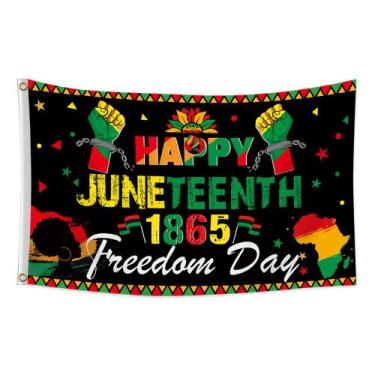 Imagem de Bandeira Juneteenth 90x150cm Poliéster 120g - yiweisai