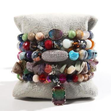 Imagem de Conjunto de pulseiras Bohemian Stacked, 5 peças para mulheres, feito à