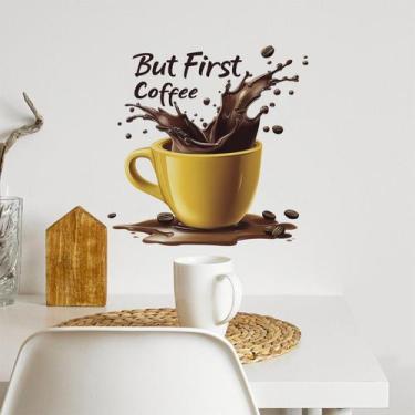 Imagem de Adesivos de parede Creative Coffee Cup Coffee Shop PVC 29x29cm - yiwei