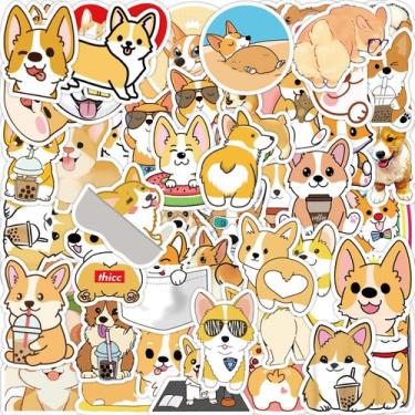 Imagem de Adesivos fofos de vinil impermeável para cães Corgi 50 unidades/lote -