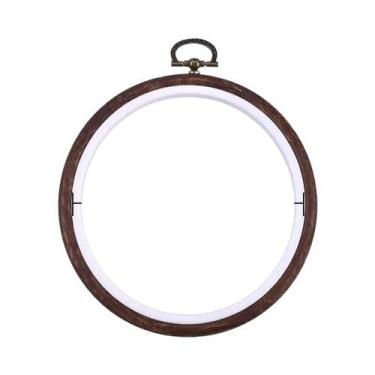 Imagem de Aro De Bordado ABS Com Textura De Madeira, Ferramenta Para Ponto Cruz,