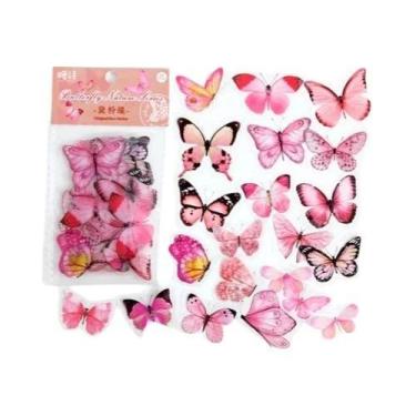 Imagem de Adesivos De PVC De Borboletas Coloridas, 40 Peças, Etiquetas Kawaii Co