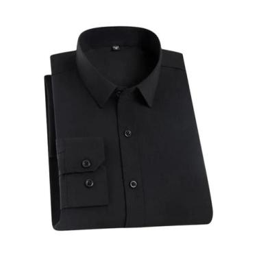 Imagem de Camisa Masculina Antirrugas Slim Fit De Manga Longa Para Negócios E Ca