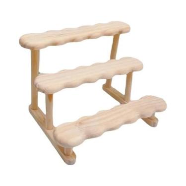 Imagem de Prateleira De Exibição De Madeira Sólida De 3 Camadas, Organizador De 