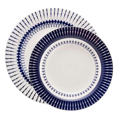 Imagem de Jogo Pratos Rasos E Fundos 20 Peças Biona Colb Oxford® Cerâmica