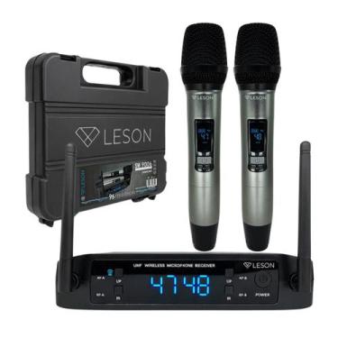 Imagem de Microfone duplo sem fio leson sw9006 96c profissional - maleta - Le So