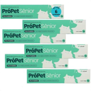 Imagem de Própet sênior 14g pré e probiótico para cães e gatos ucbvet kit com 6