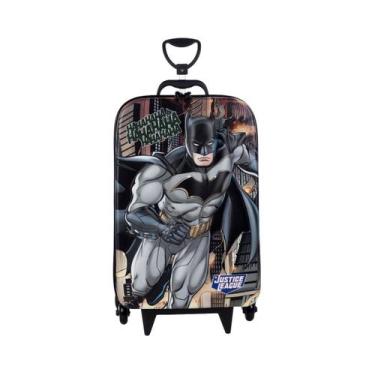 Imagem de Mochila Roda Tripla 3D Liga Da Justiça Batman Meninos Infantil - Diplo
