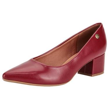 Imagem de Sapato feminino salto grosso vizzano 1220315, Vermelho, 36