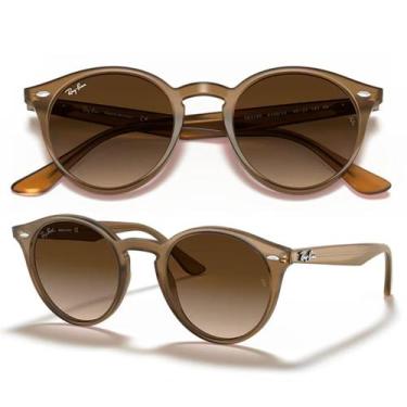 Imagem de Óculos De Sol Ray Ban Redondo Marrom Claro RB2180 Tamanho 49 - Ray-Ban