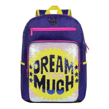 Imagem de Mochila Bolsa Feminina Grande Capricho Paetê Muda de Cor Brilho C/ Ane