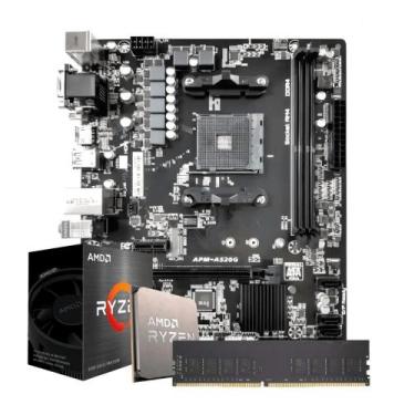 Imagem de Kit Upgrade Ryzen 7 5700 16GB DDR4 3200MHz A520G NVMe AM4 - OEM