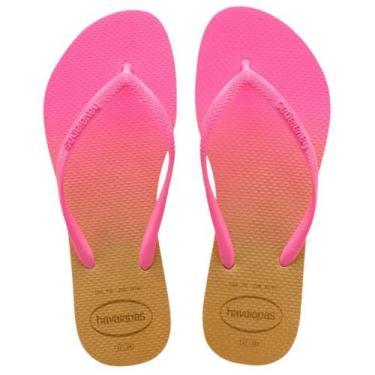 Imagem de Chinelo Havaianas Slim Gradiente Branco Rosa Flux