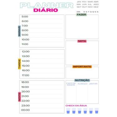 Imagem de Bloco Organização Planner Planejador Diário A5 Permanente - 4811.papel