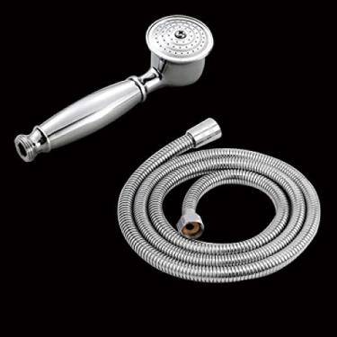 Imagem de Bronze preto antigo ouro cromado latão estilo telefone banheiro chuveiro chuveiro de mão que economiza água e mangueira de 1,5 m, 1