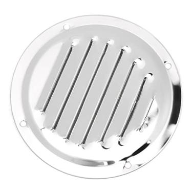 Imagem de Tomada de ventilação de parede, resistente e durável grelha redonda de aço inoxidável Tratamento de espelhos de ventilação para cozinha doméstica para caravanas para iate(5 polegadas (124 MM))