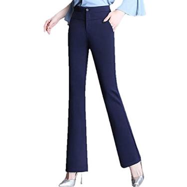 Imagem de NP calça calça cintura calça calça social calça casual feminina, Azul, Medium