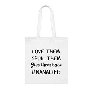 Imagem de Bolsa Nana Life Tote Bag, Nana Life Bag, Nana, Presente para Nana, Bolsa de ombro Nana, Bolsas reutilizáveis Nana, Presente para Nana de Grandkids s, Branco