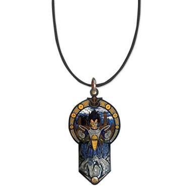 Imagem de Chapéu Shark Prince Anime Fighting Potente Masculino Desenho Paródia Design - Pingente de Metal Esmaltado 50 cm Cordão Preto