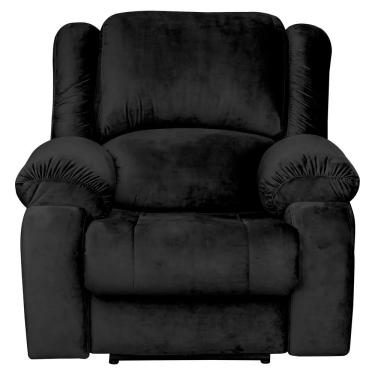 Imagem de Poltrona Reclinavel Eletrica Malibu com Massageador Veludo Preto