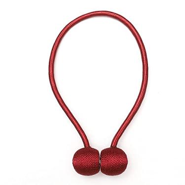 Imagem de Cor sólida cortina fivela magnética fivela de cortina de cordão redondo fivela magnética sem perfuração sem instalação sem instalação de cinta de cortina tiebacks, T17,4 pcs