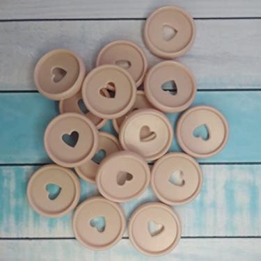 Imagem de Kit 12 Discos M 24mm de Caderno Infinito Sistema Inteligente Amor Infinito Cadernos - Coração (Rosê)