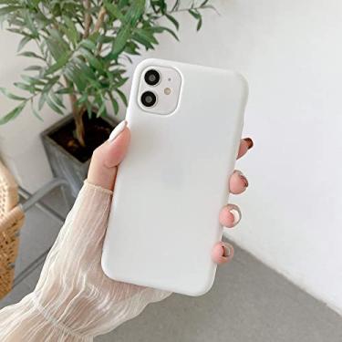 Imagem de Para iPhone 14 13 12 11 Pro Max Mini X XS XR 7 8 14 Plus capas capa de silicone de cor sólida líquida, branca, para iPhone XR