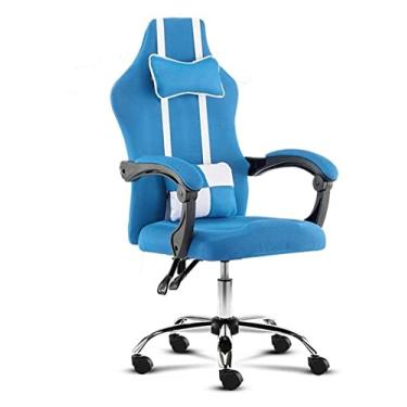 Imagem de Cadeira de escritório Cadeira giratória com encosto Cadeira de computador Cadeira de escritório ergonômica Cadeira executiva reclinável em tecido com encosto de cabeça (cor: azul) needed